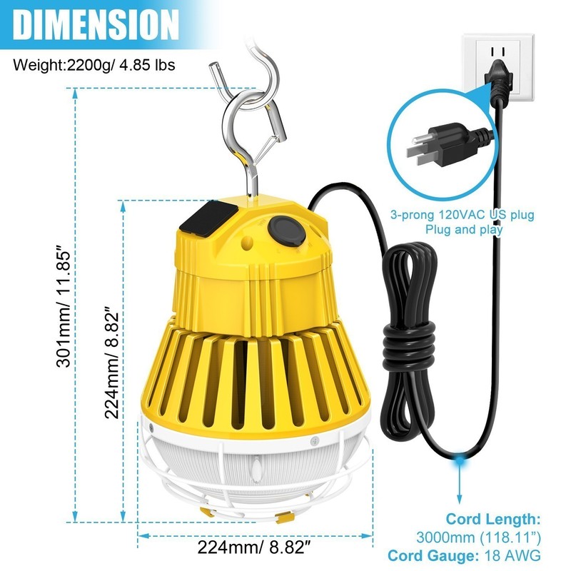LED Linkable Temporary American Work Light CCT TUNABLE 5700K 277V 100W 80W 60W gallery