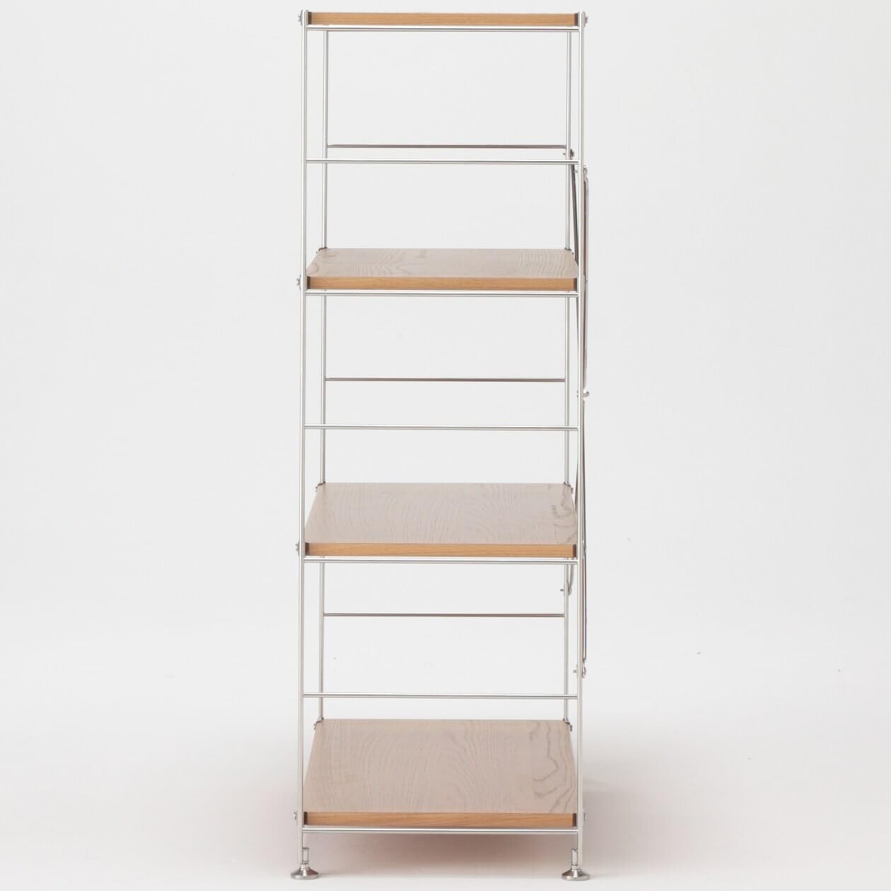 Muji Stainless steel unit shelf & Oak shelf set Wide 86×41×120cm 83266998 gallery
