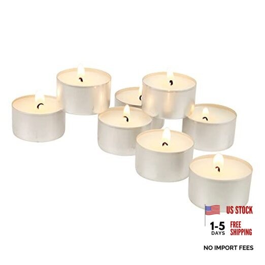 Pack Unscented 8 Hour Extended Burn Time Tea Light Candles, White Count 100 gallery