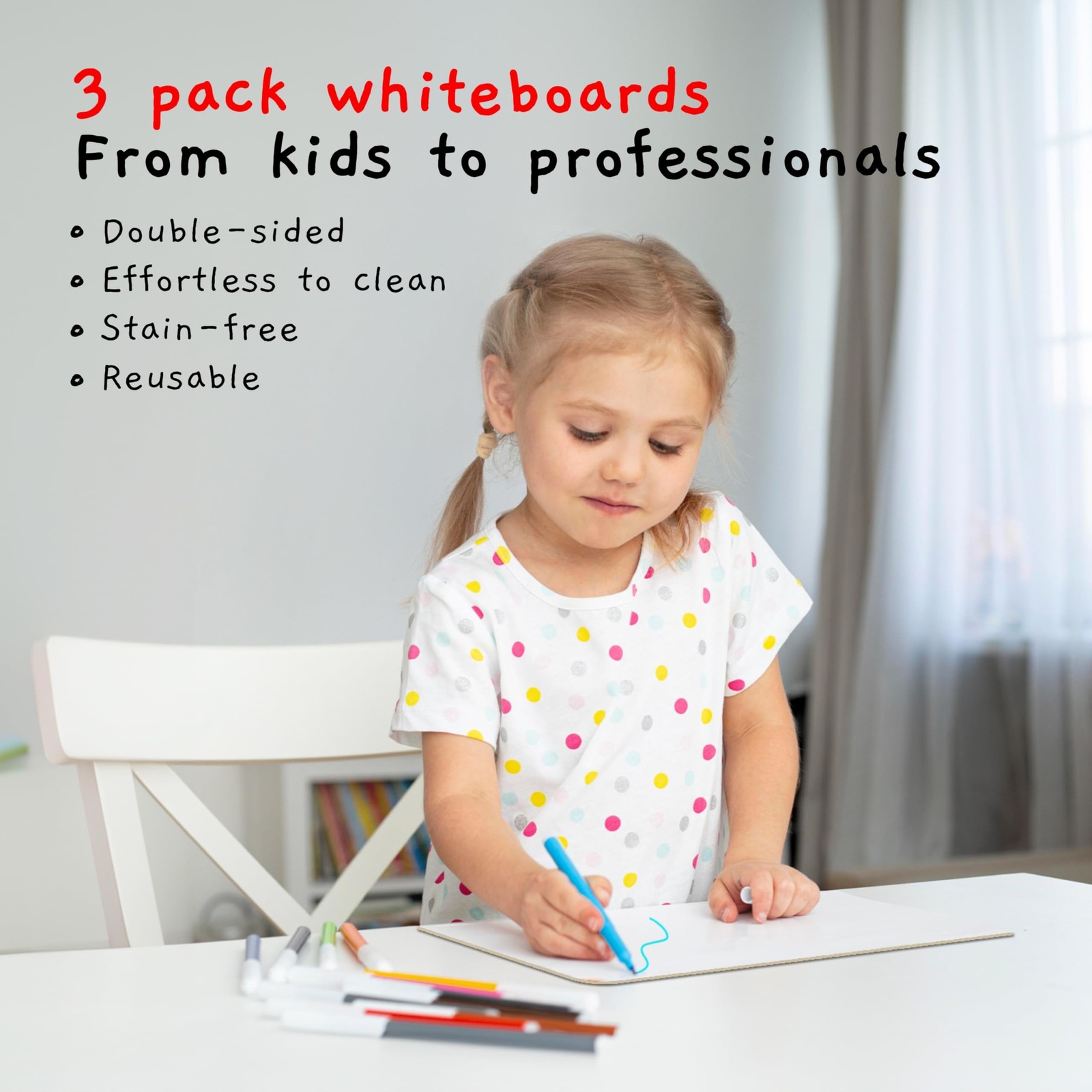 Board Geeks Mini Dry Erase Board for Kids, 3-Pack - 9x12-Inch Small White Boa... gallery