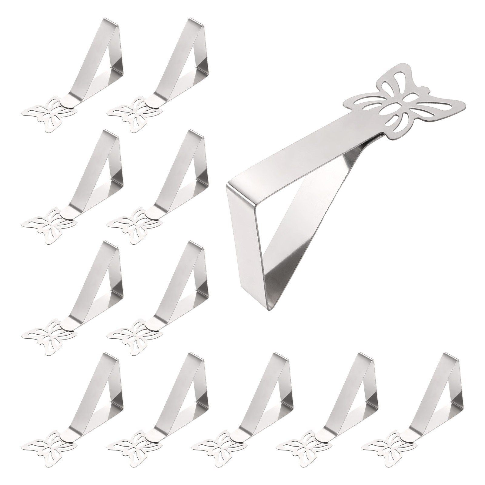 12 Pack Tablecloth Clips, 2.95"x1.77" Butterfly Shape Holder Clips, Silver gallery