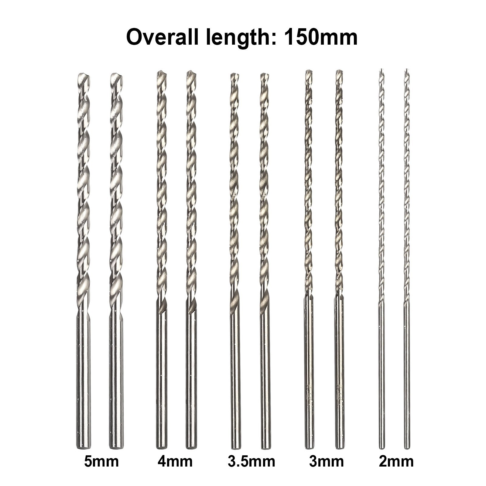 Efficient and Long Lasting HSS Drill Bit Set 10Pcs 2mm 3mm 3 5mm 4mm 5mm Bits gallery