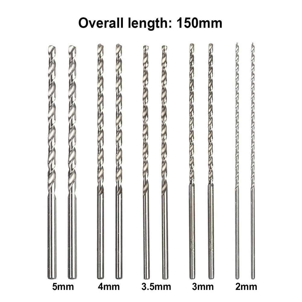 Efficient and Long Lasting HSS Drill Bit Set 10Pcs 2mm 3mm 3 5mm 4mm 5mm Bits