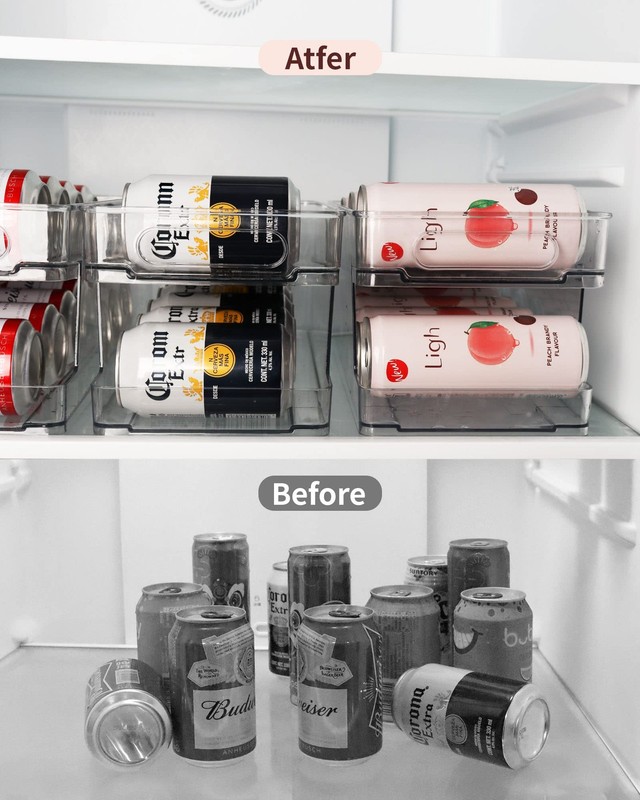 Zyerch 2 Pack Rolling Soda Can Dispenser for Refrigerator with 1 Pack Ice Bal... gallery