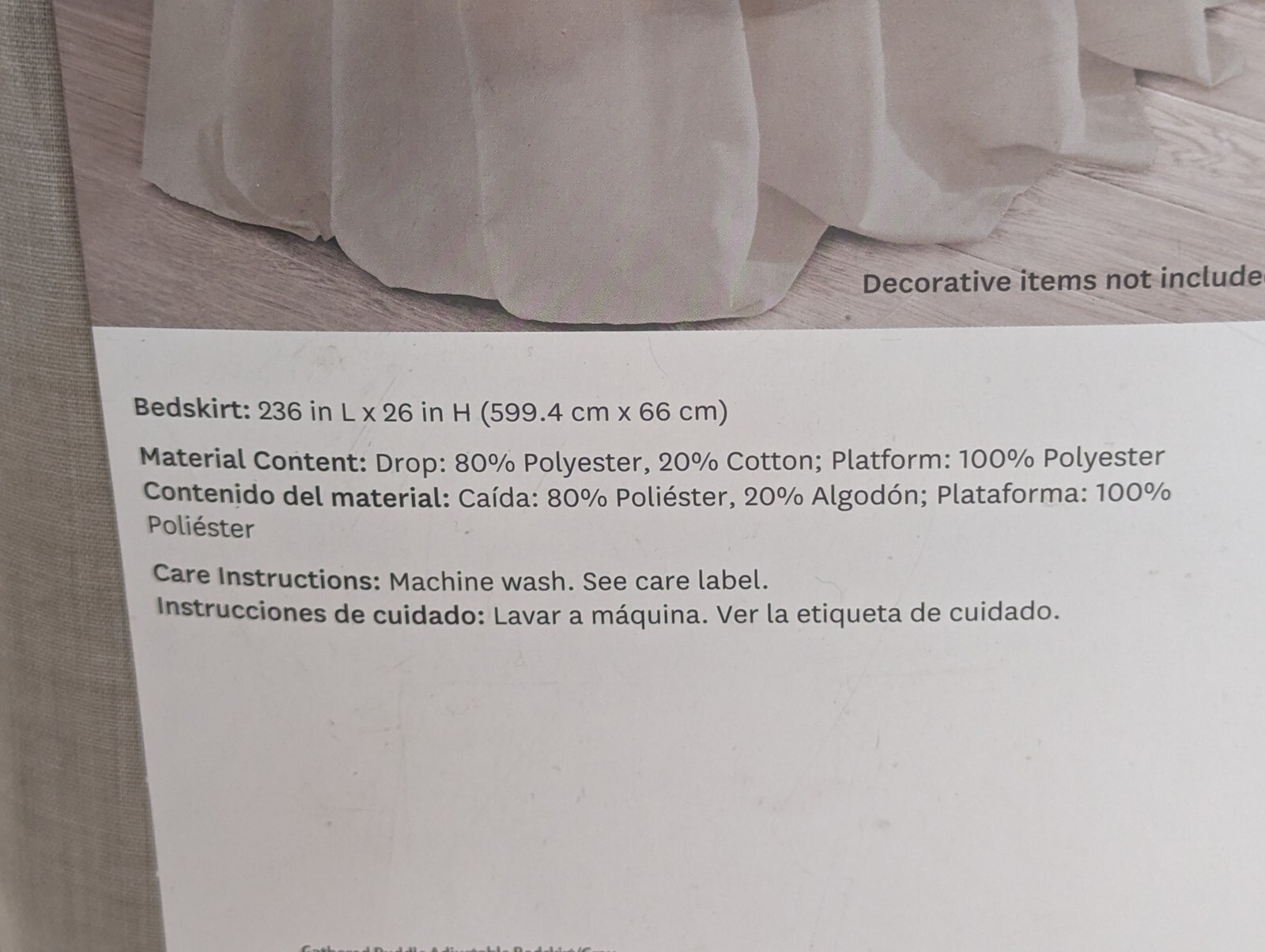 Better Homes And Gardens Gray Gathered Puddle Extra Long Adjustable Bed Skirt gallery