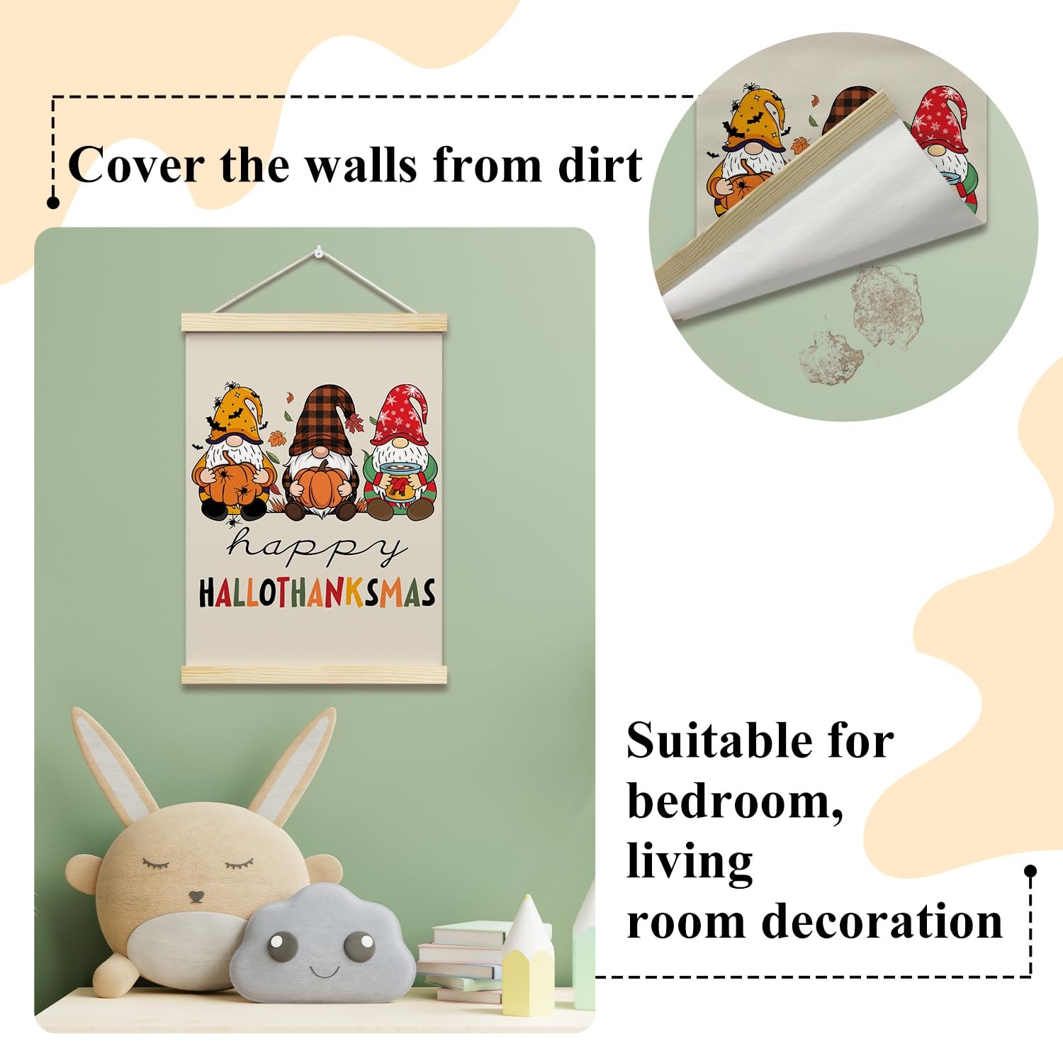 Happy Hallothanksmas Posters Hanger Frame Hanging Poster for Home Office BedR... gallery