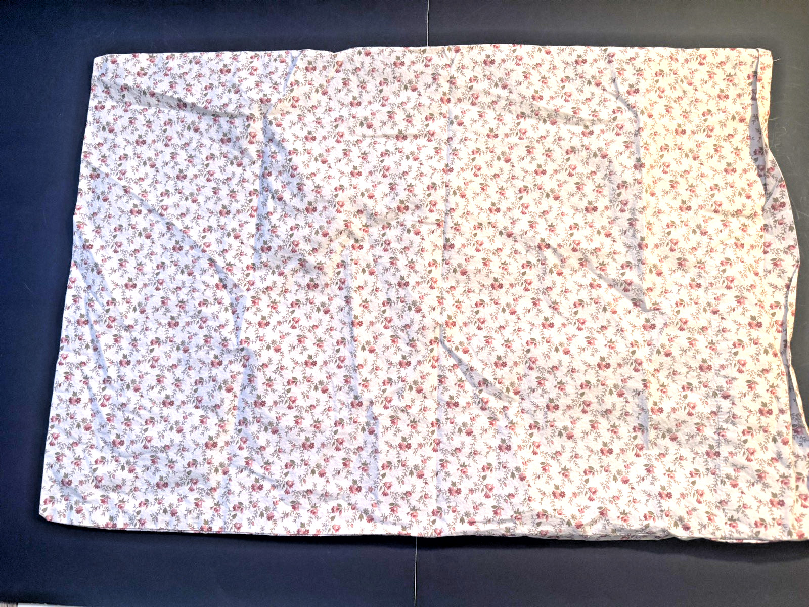 LAURA ASHLEY Queen (1) Pillowcase Petite Floral Greens & Red Cottagecore a gallery