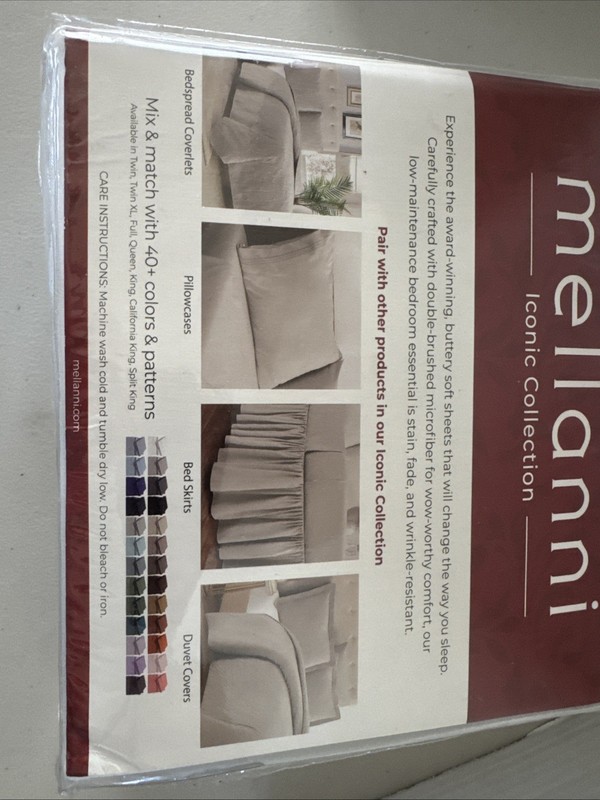 Mellanni White Queen Sheet Set 4 Pc - 2 Pillowcases 1+1 Iconic Collection New gallery