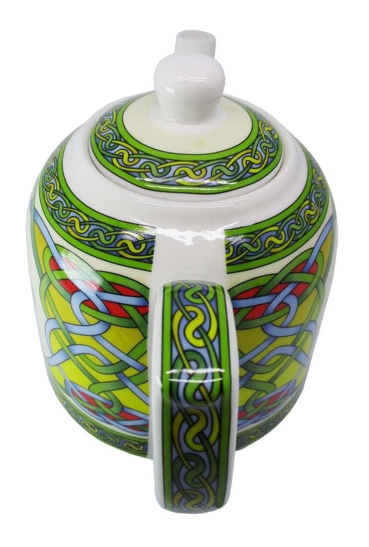 Celtic Shamrock Bone China Teapot Colorful Celtic Knot Design Irish Luck 22fl oz gallery