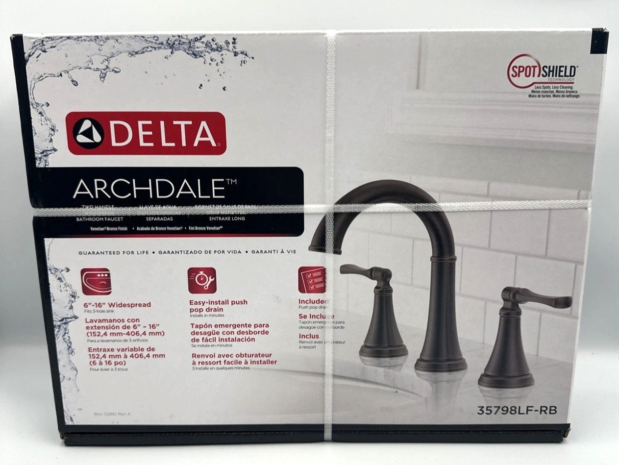 Delta Archdale 2 Handle Wide Spread Bathroom Faucet Venetian Bronze 35798LF-RB gallery