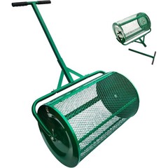 The Original 24 Inch Compost and Peat Moss Spreader Roller Lawn Garden Spreader