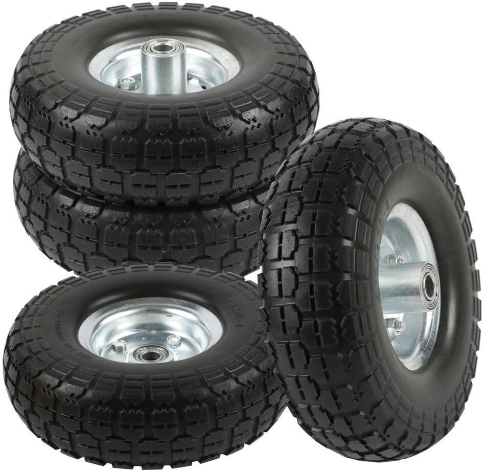 4.10/3.50-4 Polyurethane Solid Wheel Non-Rubber Tires for Garden Wagon Cart gallery