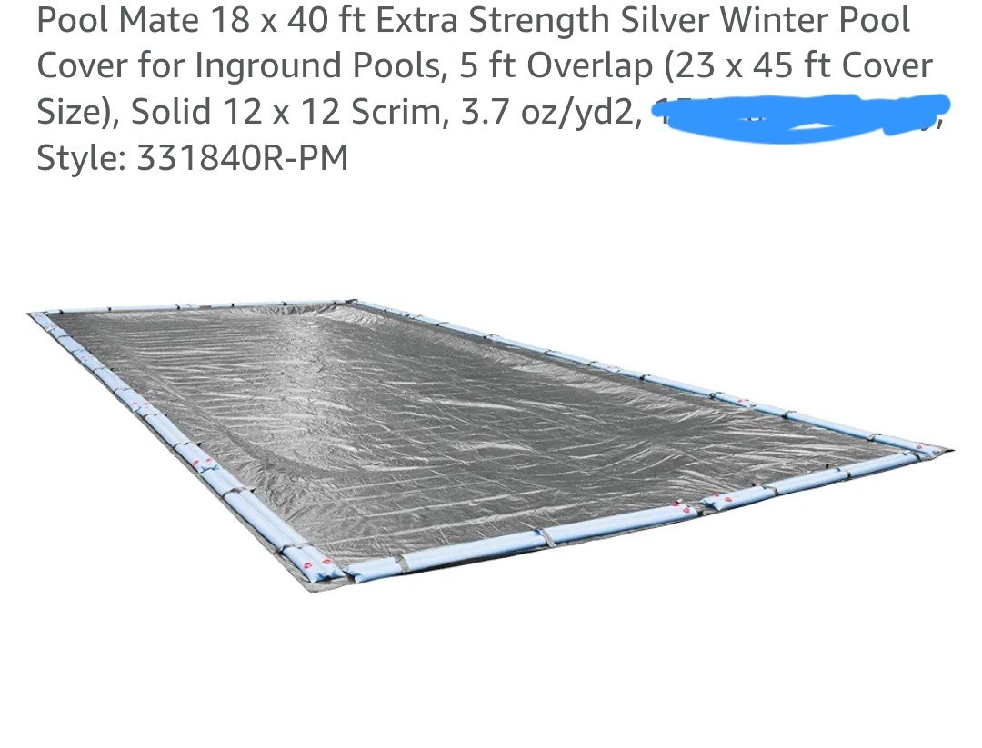 Poolmate Platinum Silver Winter's Pool Cover 18x40 W/5ft Overlap(23x45) gallery