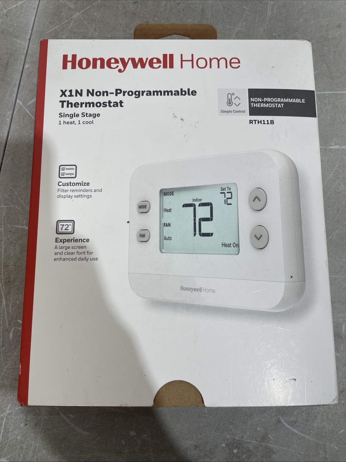 HONEYWELL RTH11B/N HOME X1N NON-PROGRAMMABLE THERMOSTAT SINGLE-STAGE 1-HEAT/COOL gallery