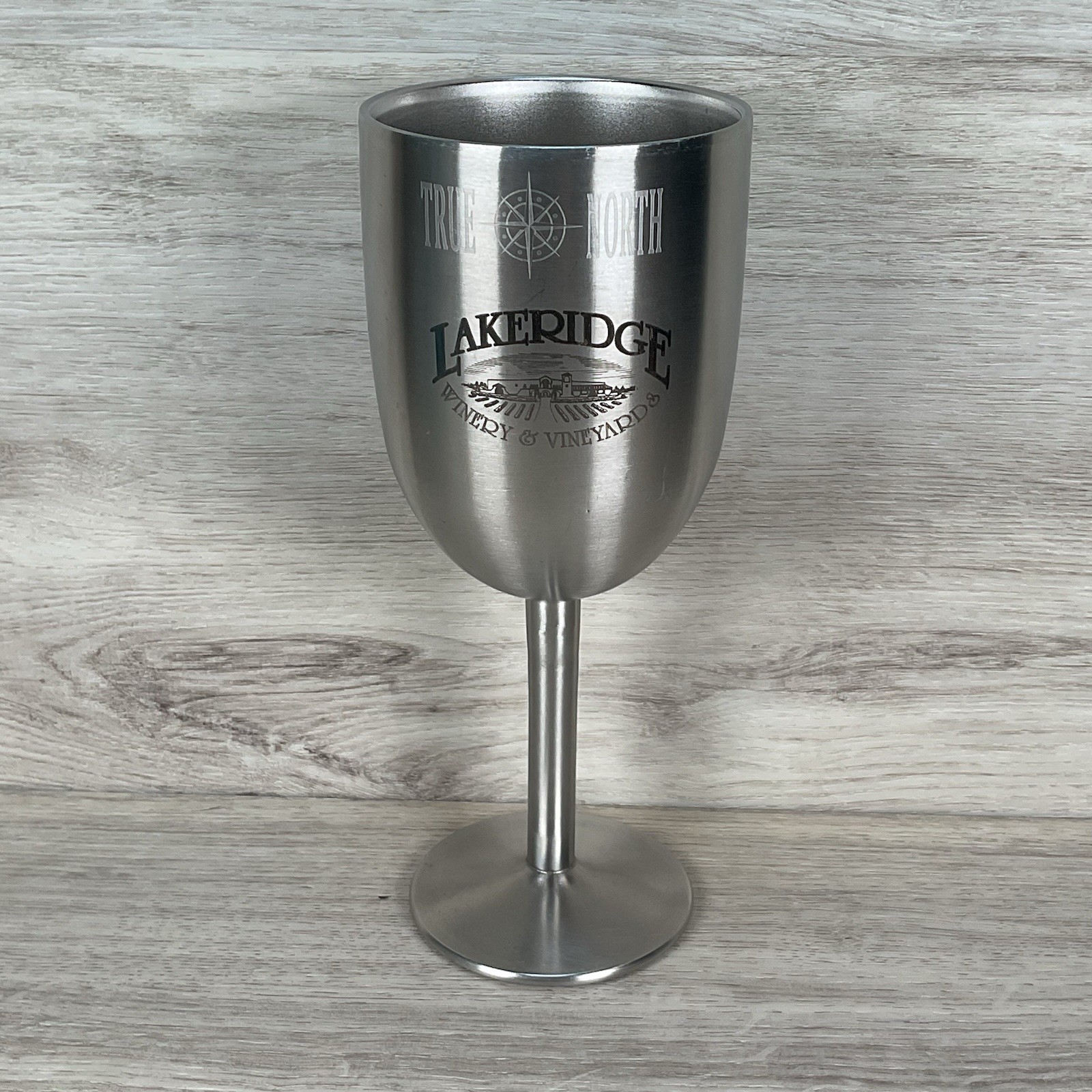True North Insulated Stainless Steel Wine Tumbler Lakeridge Goblet 10 oz Silver gallery