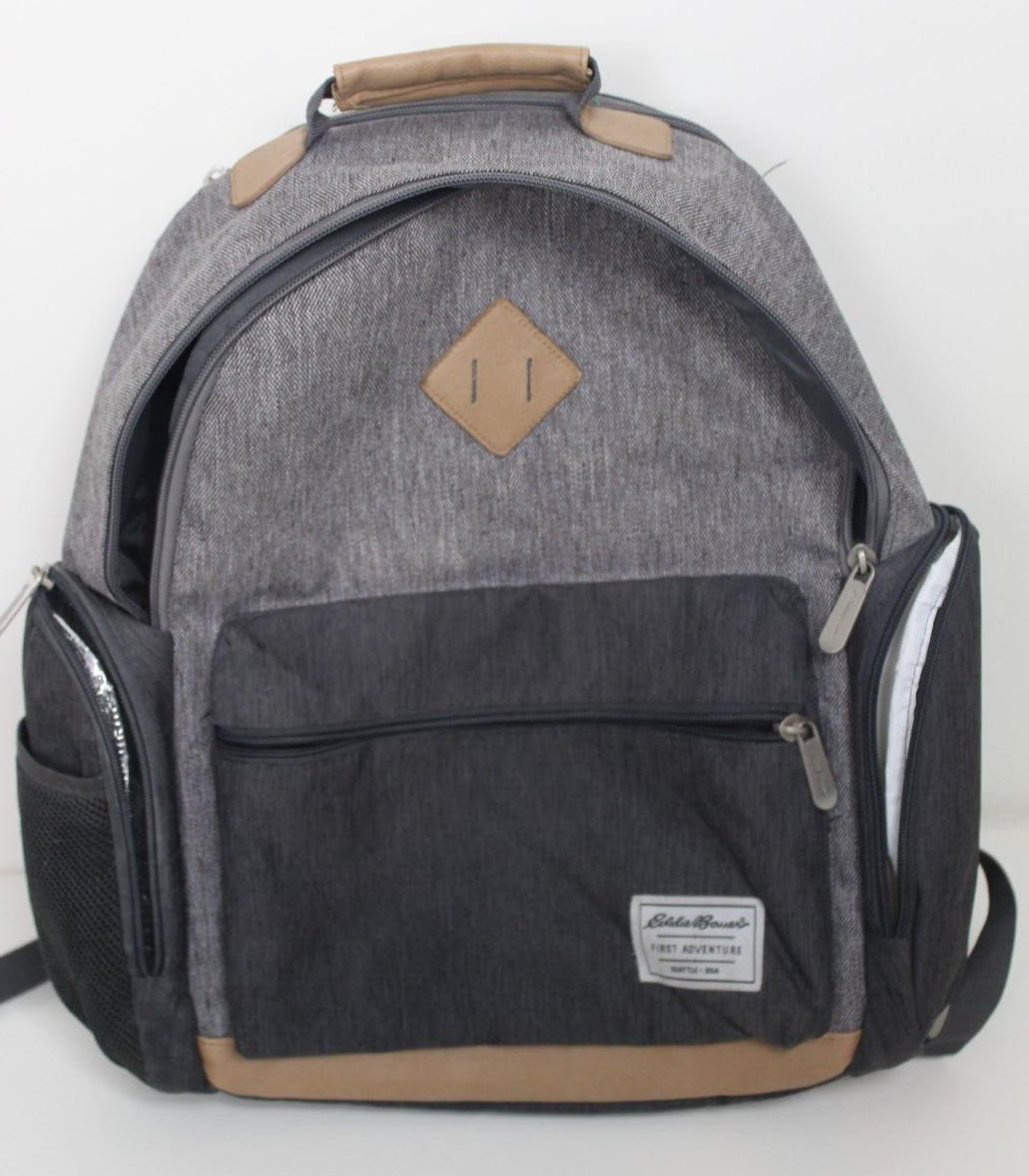 Eddie Bauer First Adventure Gray Backpack Adjustable Straps