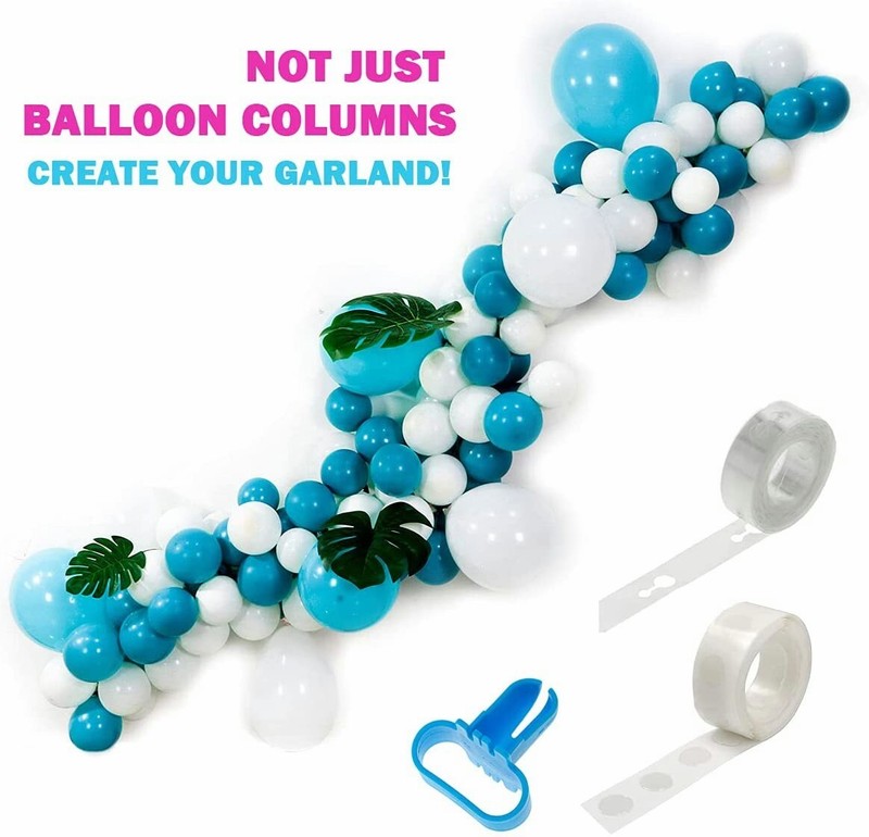 2 Set Balloon Column Stand Kit with Extendable Metal Pole and Heavy Water Bases gallery