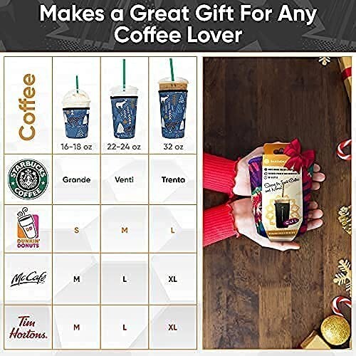Baxendale Iced Coffee Sleeves for Cold Drink Cups - 3 Pack Reusable Neoprene gallery