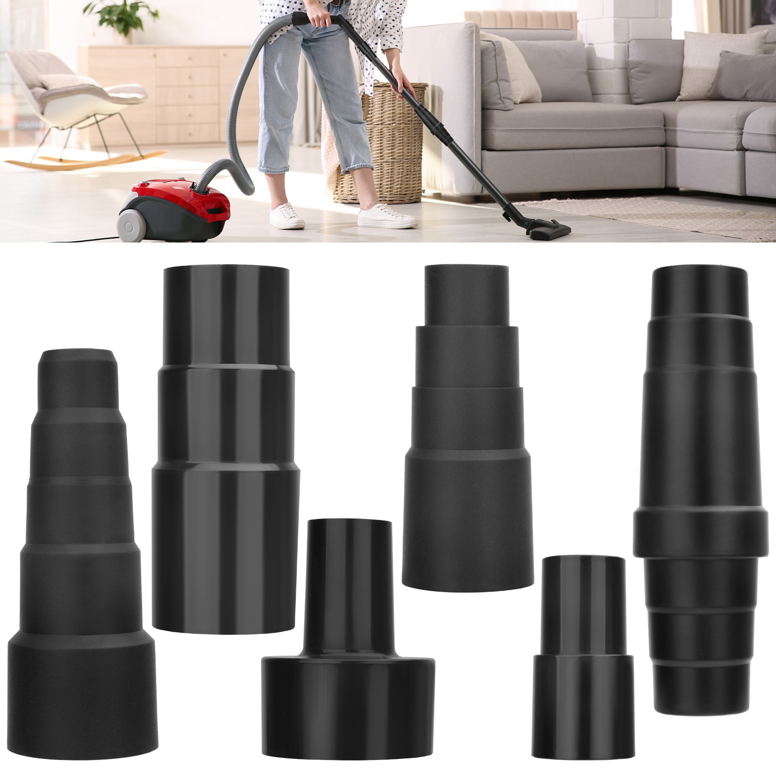6 PCS Vacuum Hose Adapter Kit Universal Shop Vac Cleaner 1-1/4''-2-1/2'' 32-45mm gallery
