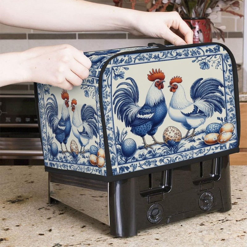 Toaster Cover 2 Slice, Blue Patterned Chicken Egg Waterproof Small Appliance ... gallery