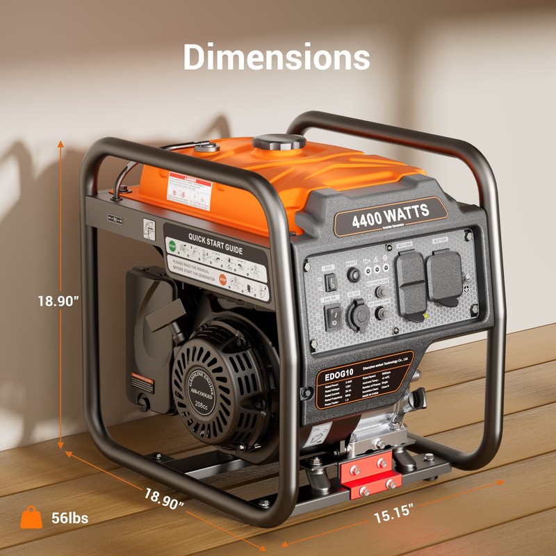 Efurden Gas Inverter Generators Portable 4400W ECO Mode 120V Output Recoil Start gallery