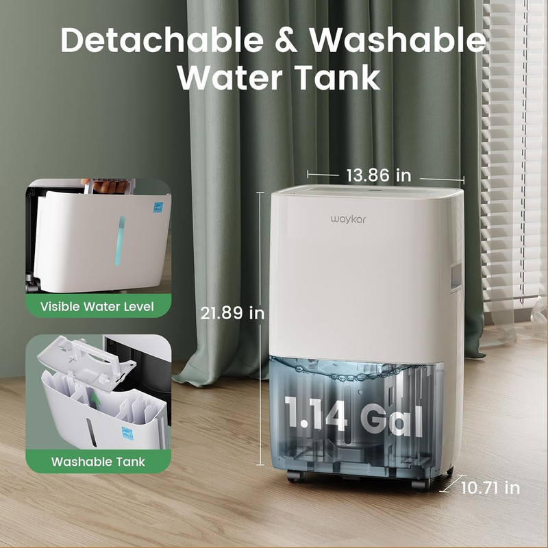 Energy Star 80 Pints Dehumidifier for Large Spaces with Hose & Tank gallery