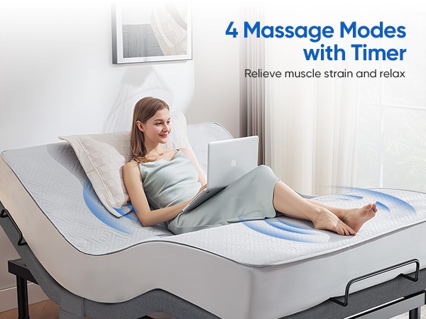 Split King Electirc Adjustable Bed Frame Base With Massage Remote USB Twin XL gallery