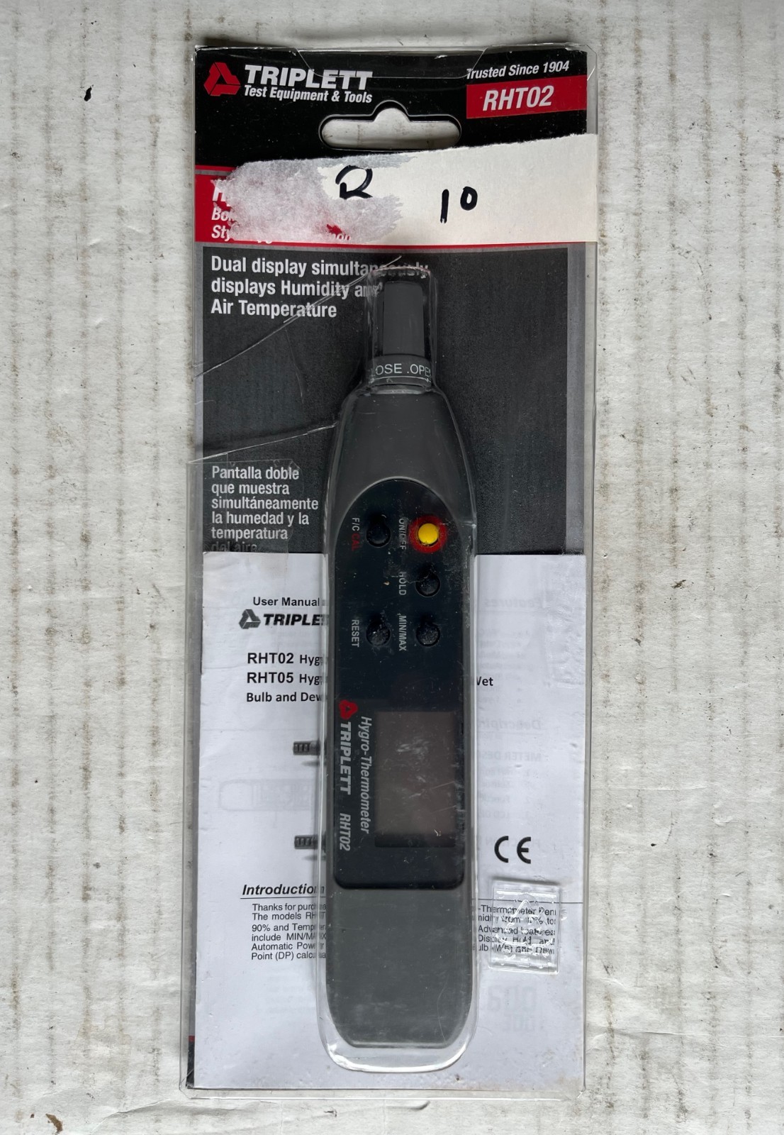 Triplett Thermo-Hygrometer Temp/Humidity Pen (RHT02, -4 to 140°F, 0-100% RH) gallery