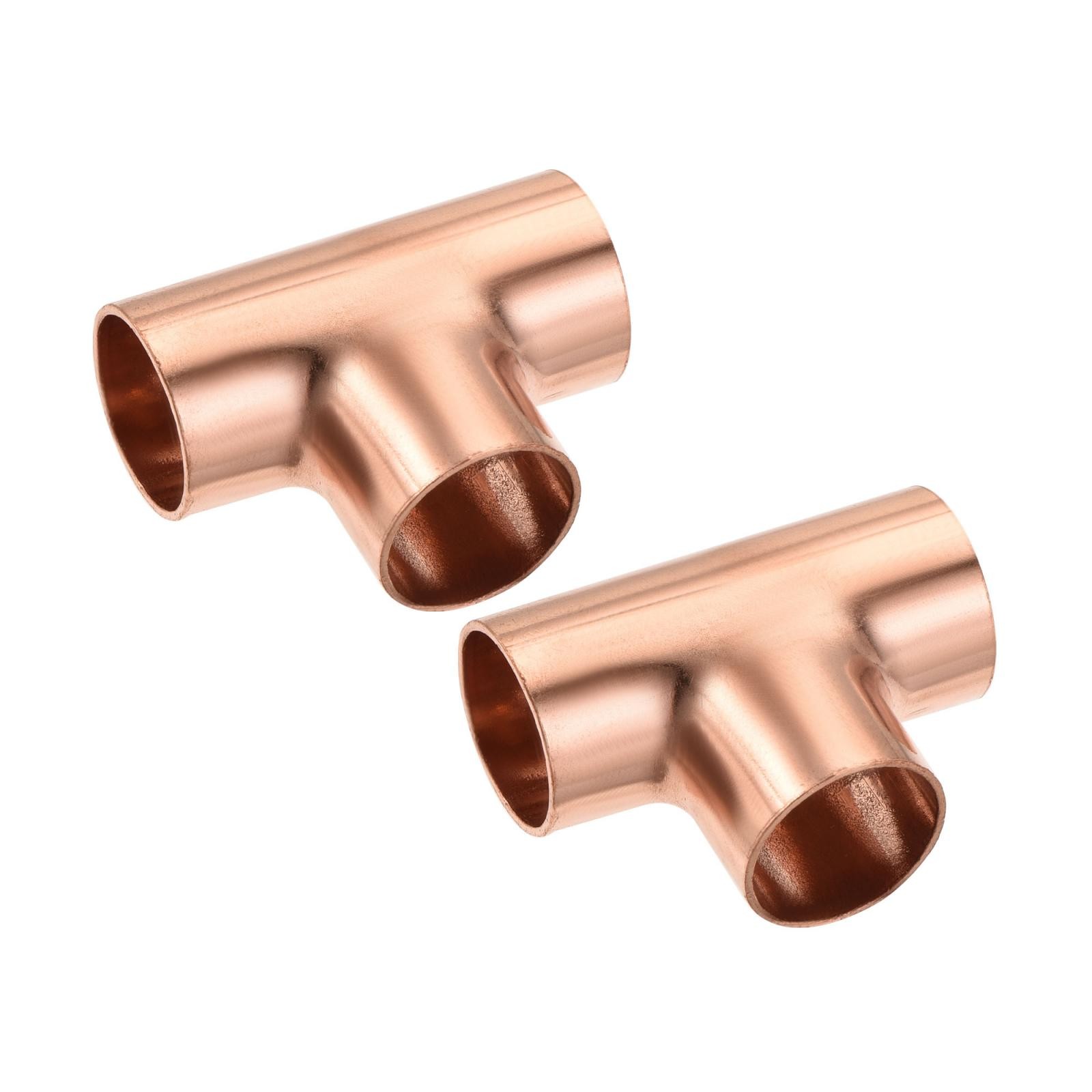 2Pcs Tee Copper Fitting 3 Way Welding Joint 5/8 Inch ID gallery