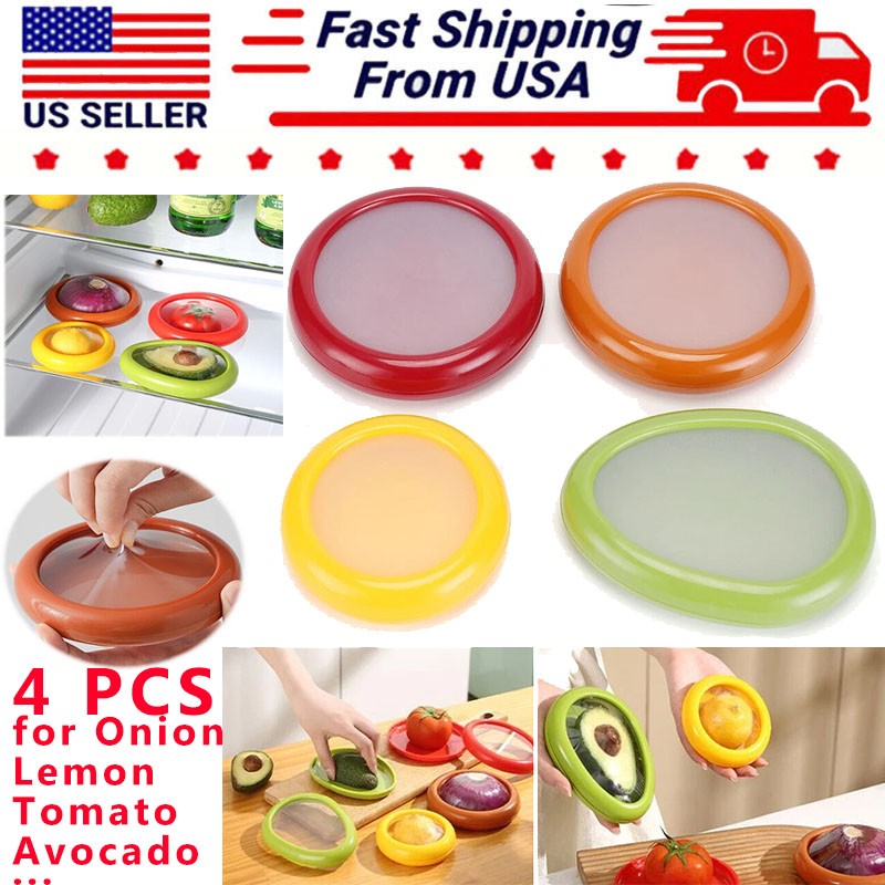 4PCS Plastic Fridge Fresh-Keeper Container for Avocado Onion & Half-Cut Fruit gallery