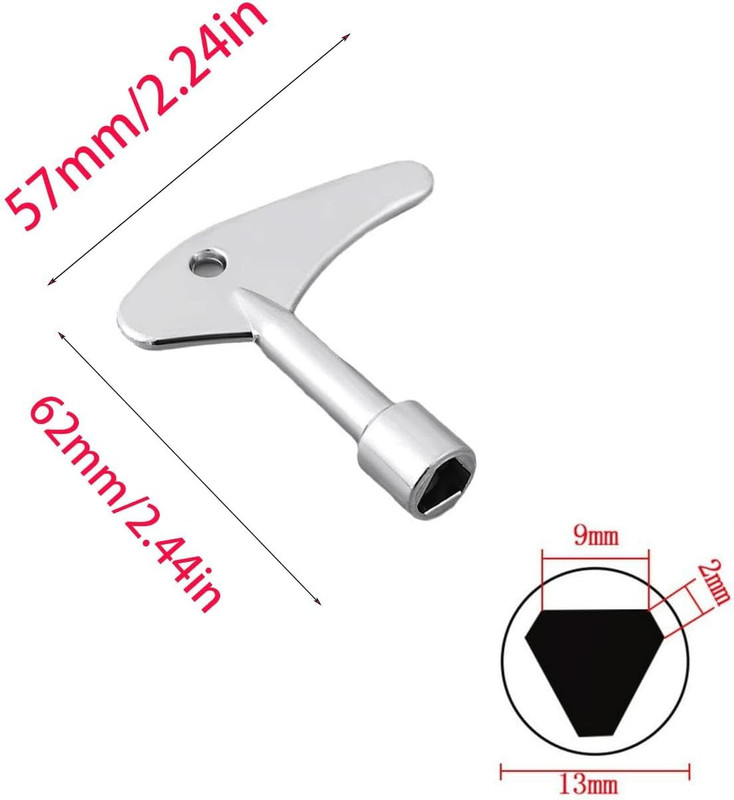Triangle Spanner Key Set for Elevator Emergency Locks - 2 Pcs Silver Utility Key gallery