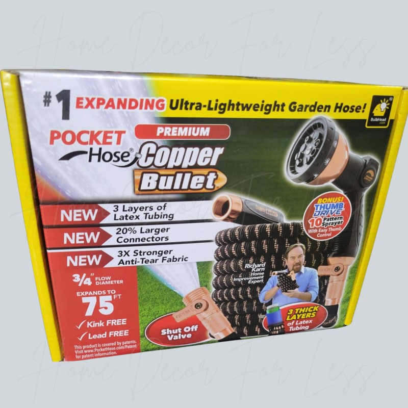 Pocket Hose Copper Bullet with Sprayer Expandable Garden Hose 650psi - ALL SIZES gallery