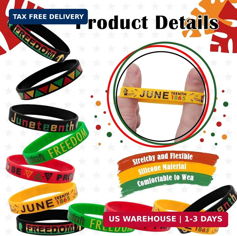 Juneteenth Bracelets Bulk 30PCS Freedom Day Juneteenth Party Favors Gifts Patrio gallery