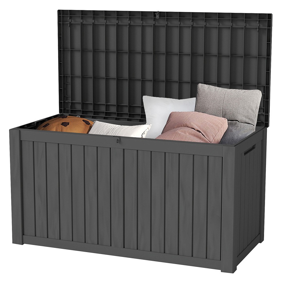 150 Gallon Deck Box Storage Outdoor Patio Chest Organizer Furniture Garden Bench gallery