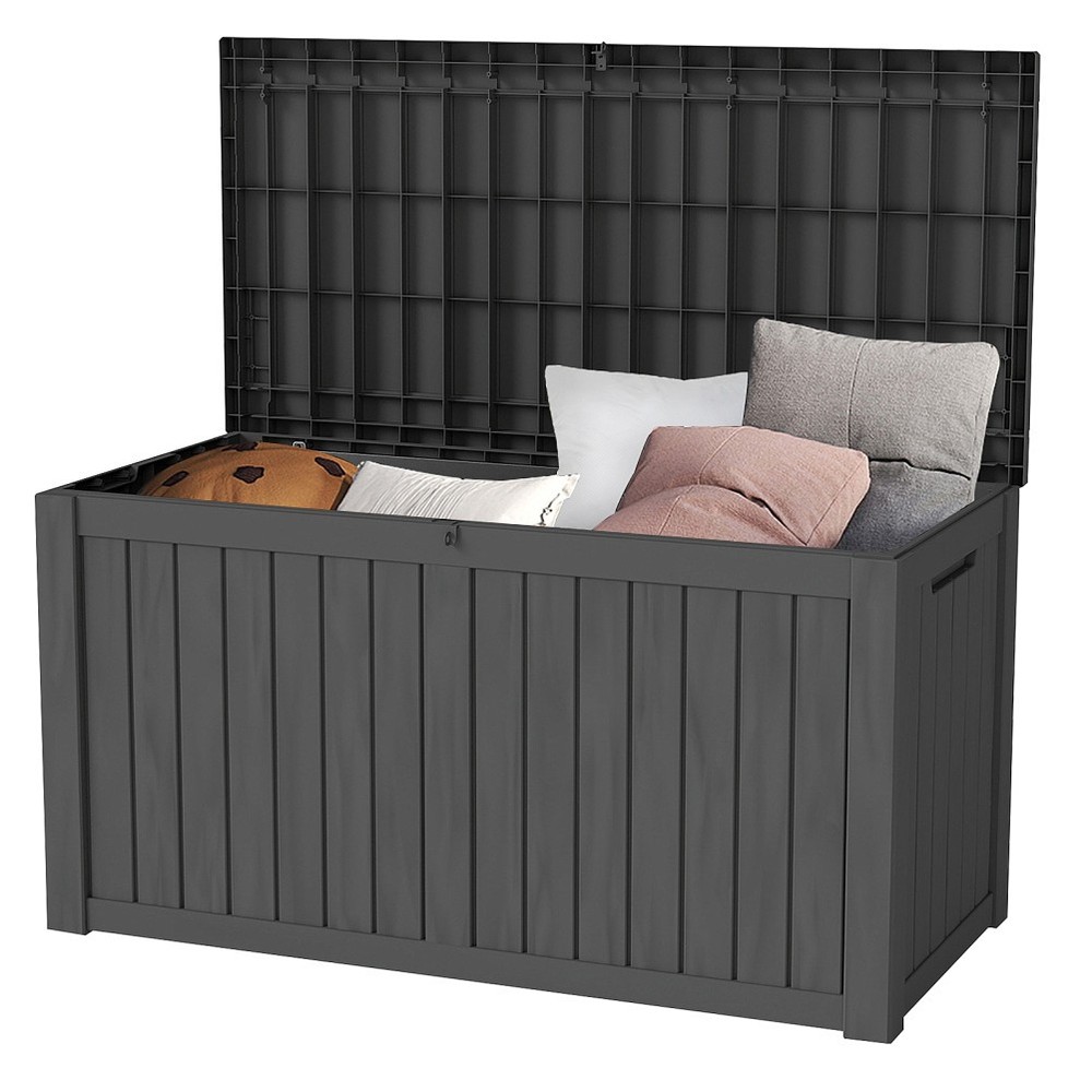 150 Gallon Deck Box Storage Outdoor Patio Chest Organizer Furniture Garden Bench