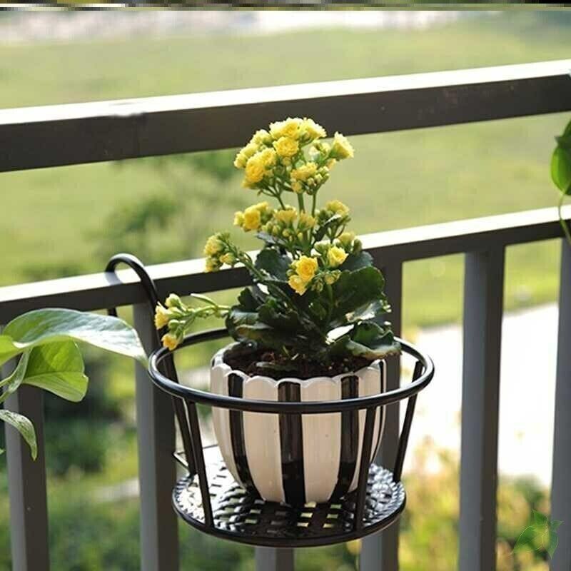Hanging Planter Pots Garden Plant Fence Balcony Railing Wall-Mounted Basket gallery