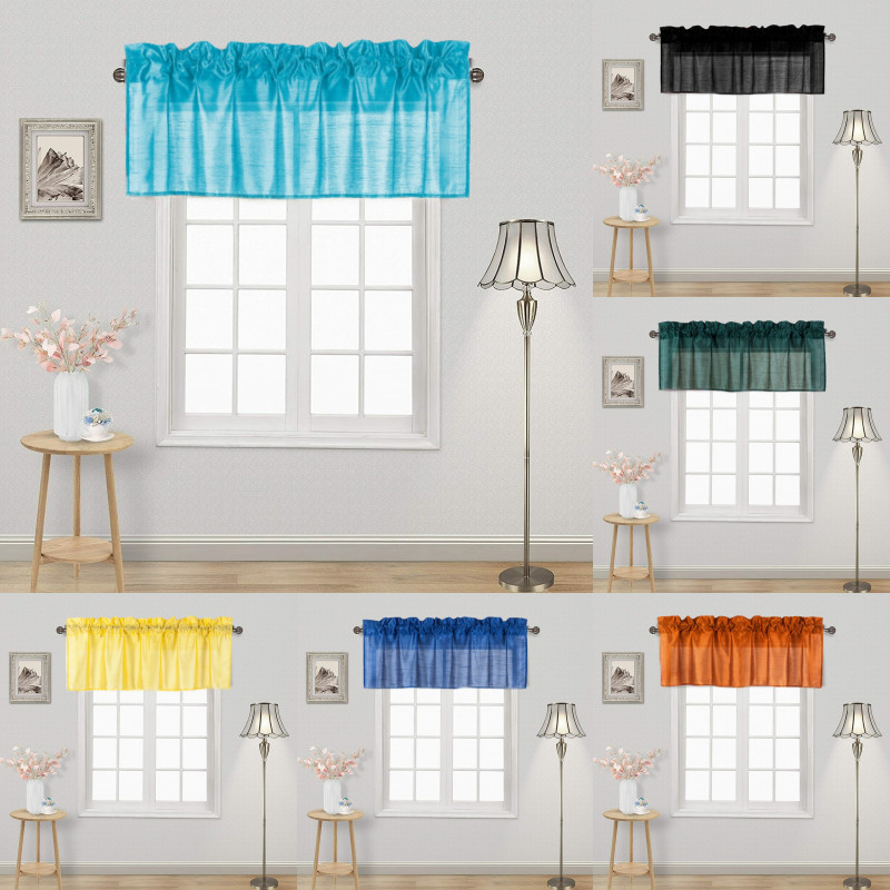 NEW 1PC S18 STRAIGHT VALANCE WINDOW CURTAIN TOPPER SOLID COLORS 54" W X 18" L gallery