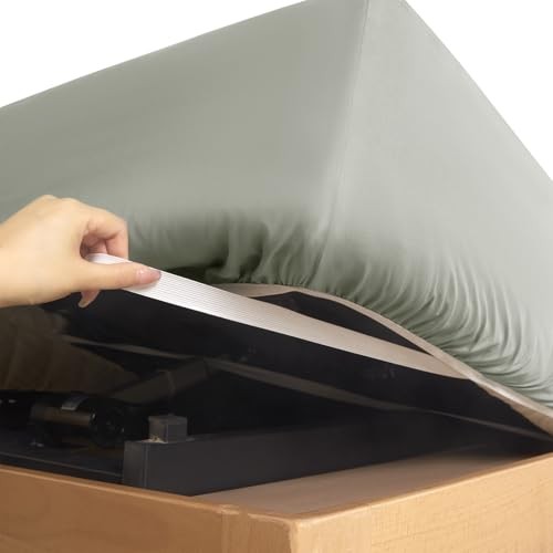 Split Top King Fitted Sheet Only for Adjustable Bed, Ultra-Soft Light Gray gallery