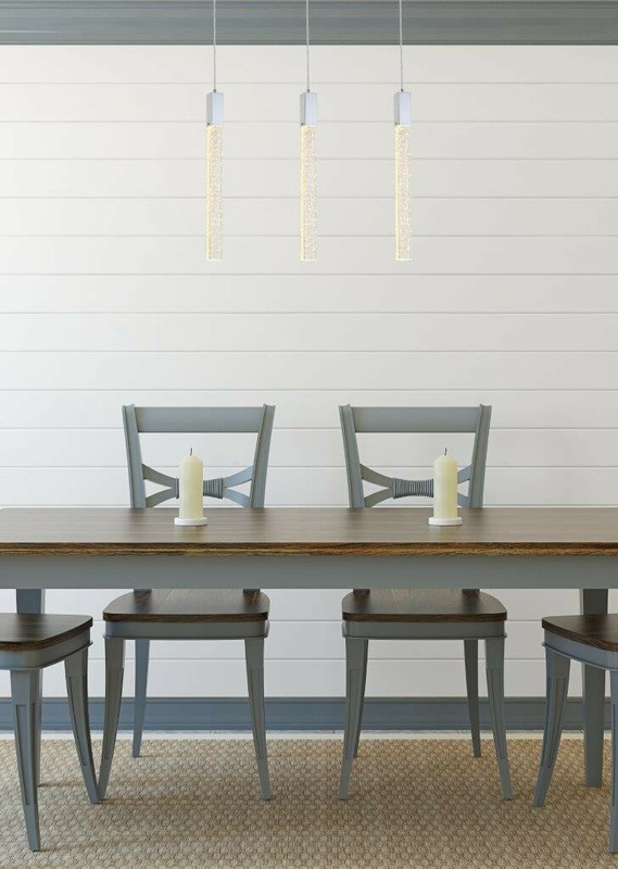 Crystal Chandelier Light Fixture Bubble Glass Dining Room or Kitchen Pendant 32" gallery
