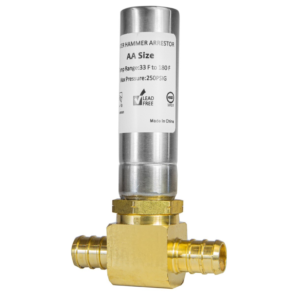 EFIELD 1/2" Pex Crimp Connection Tee Water Stainless Steel Hammer Arrestor gallery