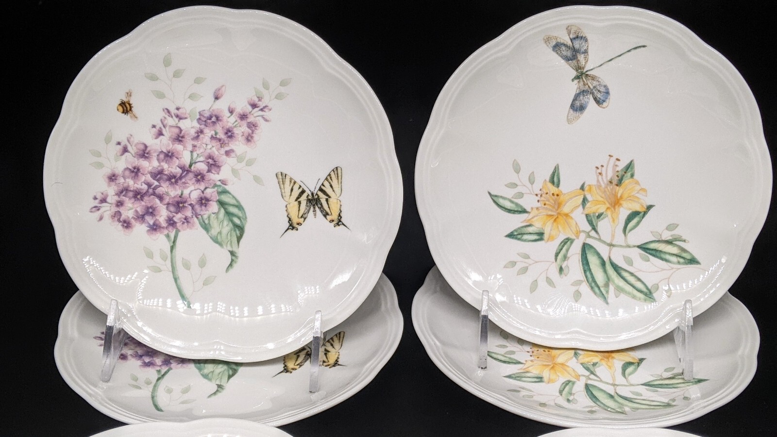 SET 4 Lenox Butterfly Meadow Bread Cake Plates ** 8 AVAIL ** gallery