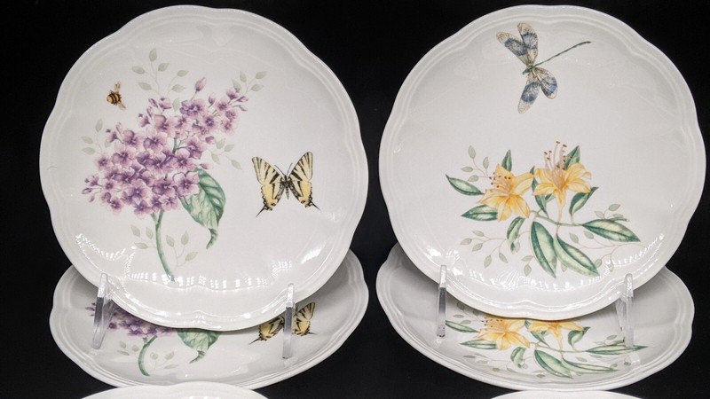 SET 4 Lenox Butterfly Meadow Bread Cake Plates ** 8 AVAIL ** gallery
