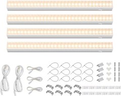 Barrina T5 LED Grow Light Full Spectrum Sunlight 1FT Plant Lamp Yellow 4 Packs