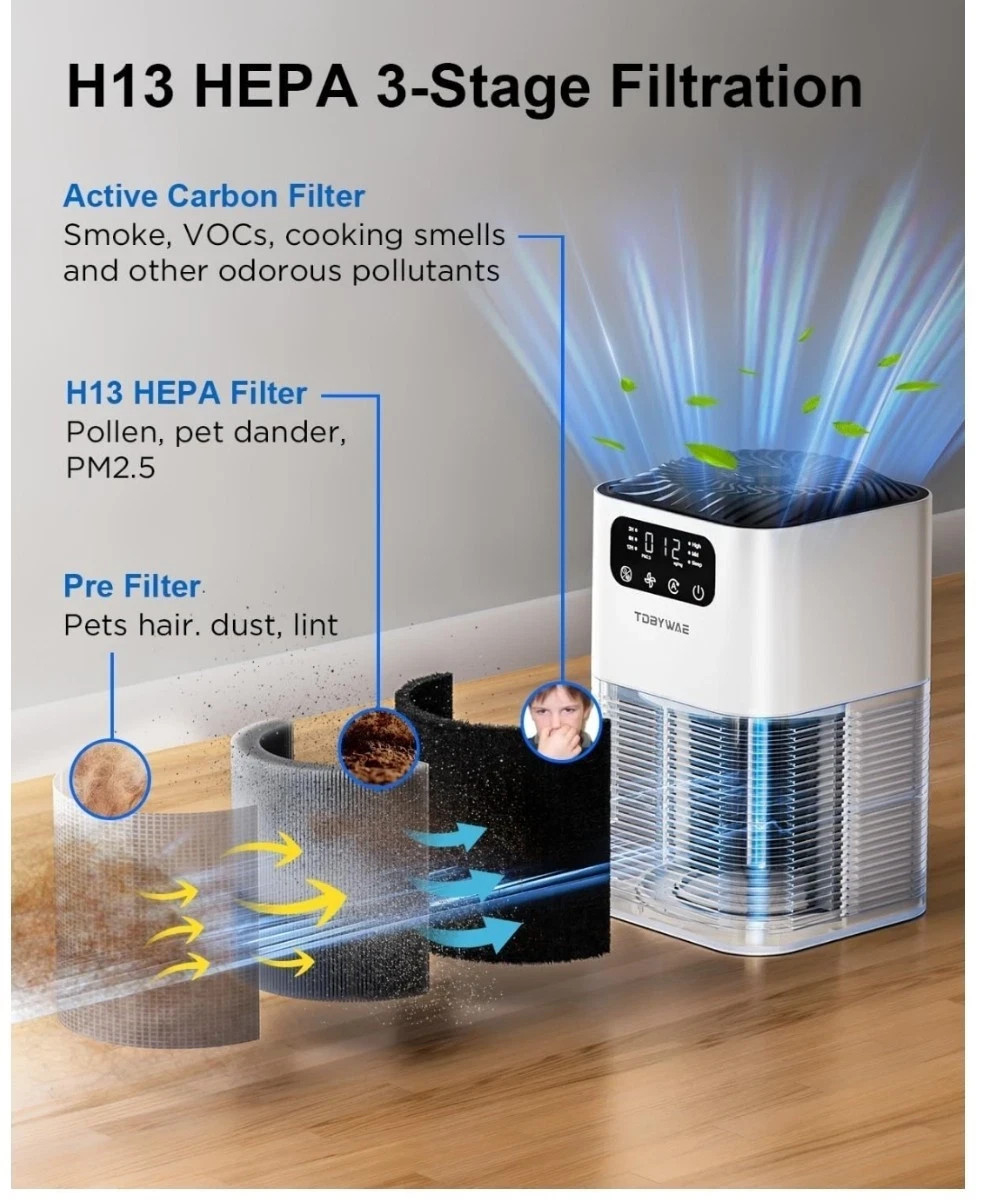 Air Purifier for Home, Air Purifiers for Large Room Up to 1076 Ft², H13 gallery
