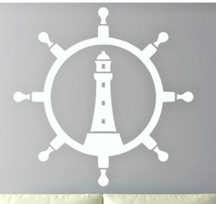 LIGHTHOUSE NAUTICAL THEME LARGE WALL VINYL DECAL STICKER – COLOR CHOICES