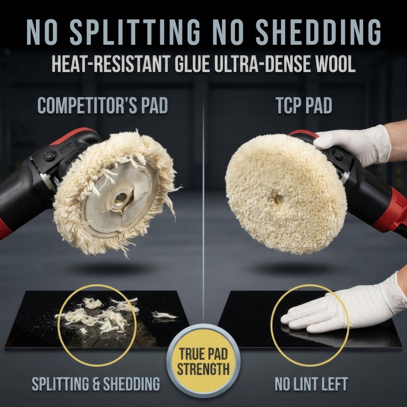 6 100% Wool Hook & Loop Grip Buffing Pad for Compound Cutting & Polishing (Pack gallery