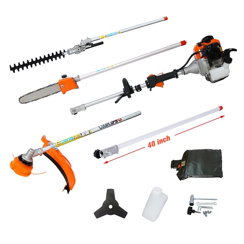 5-in-1 Multi-Functional Trimming Tools Gas Hedge Trimmer 56CC Garden Tool System