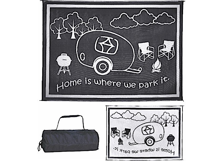 Ming’s Mark Stylish Camping RH8111 8' x 11' RV Home Mat - Black/White