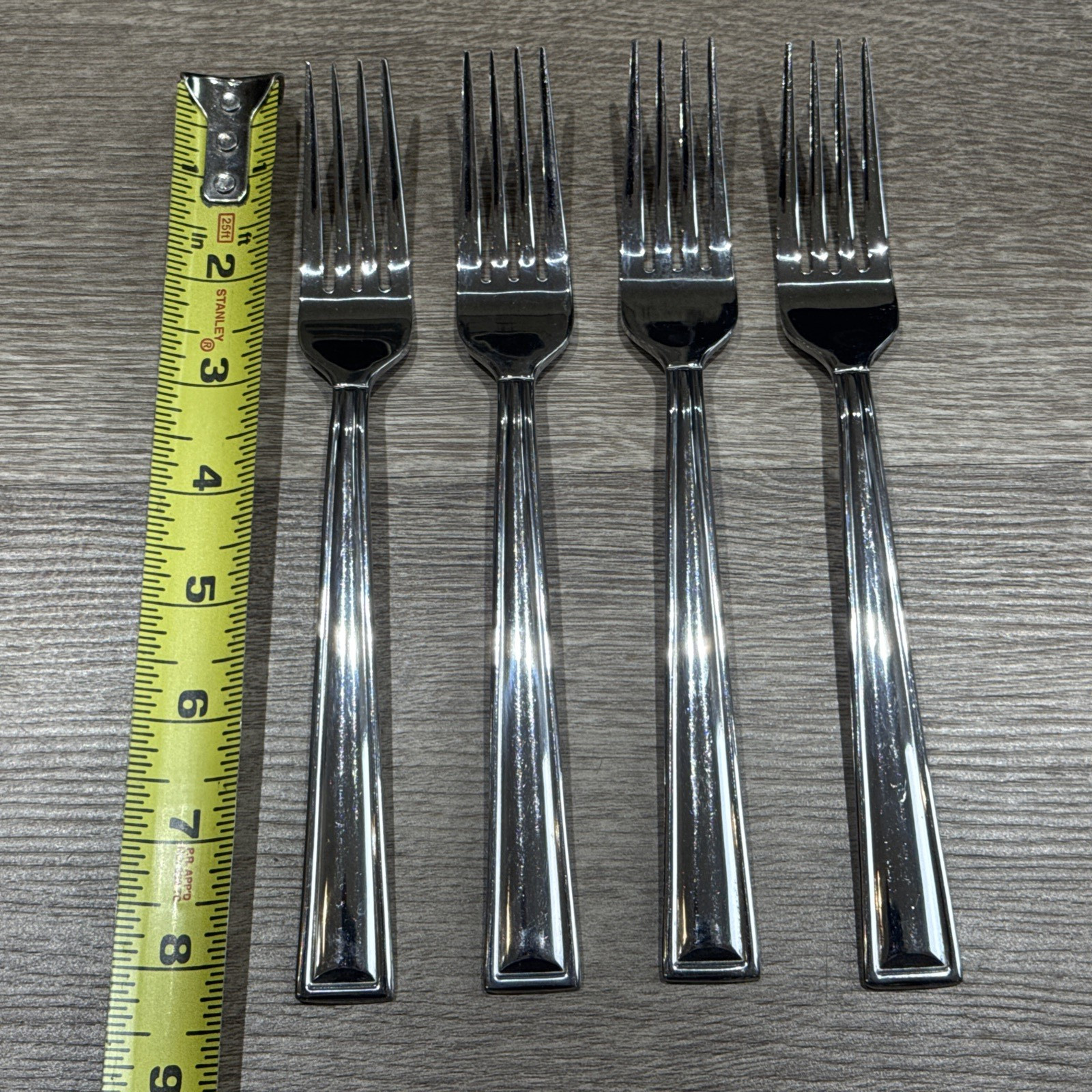 GORHAM Stainless MARABELLA Set Of 4 DINNER FORKS 8 1/8" Glossy 18/0 Flatware 8" gallery