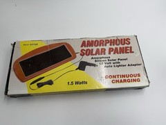 Amorphous Solar Panel 12 Volt Auto Light Adapter 1.5 Watts